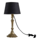 Lampe chic laiton massif et tissu vintage