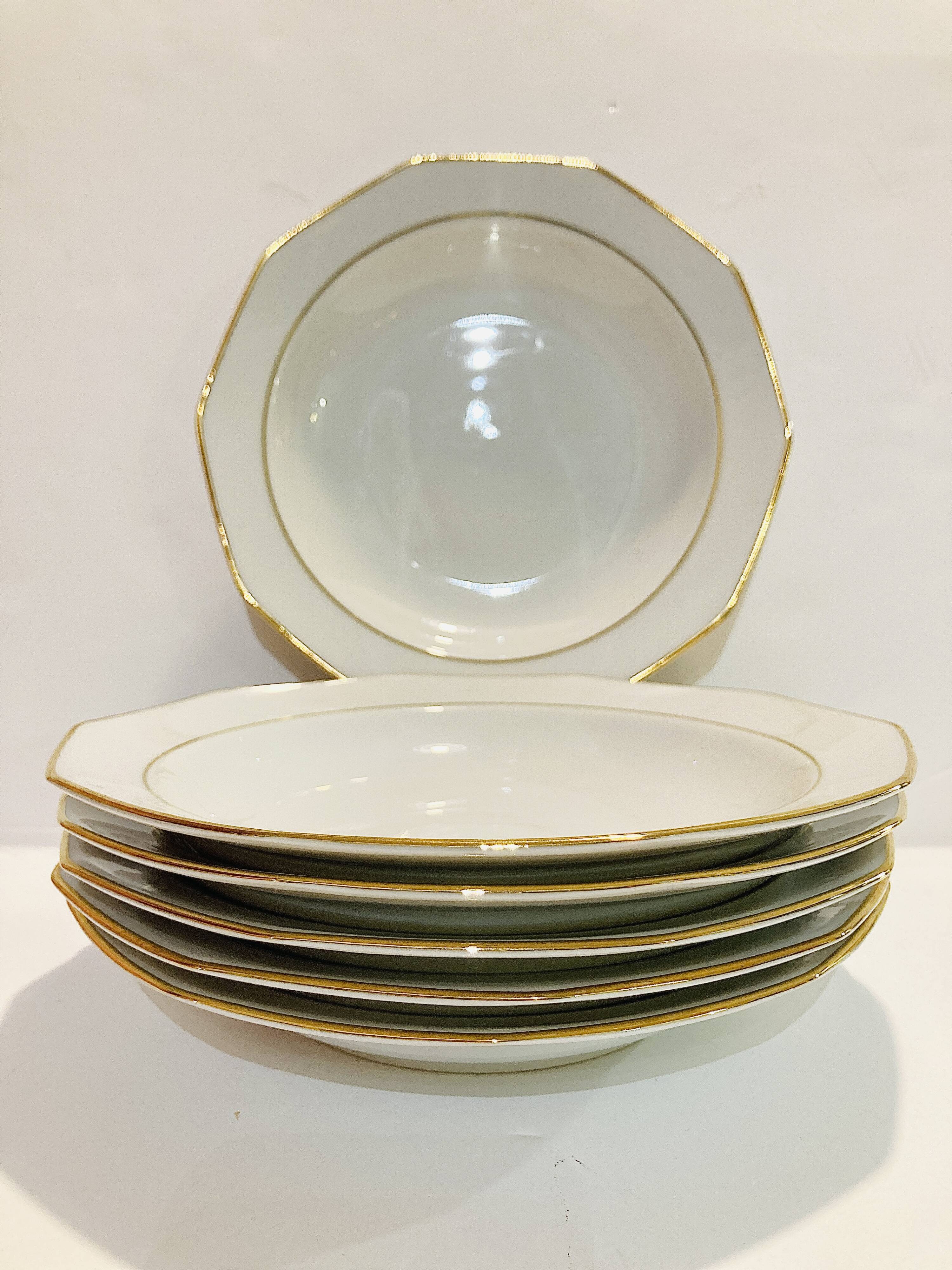 6 hollow plates white & gold winterling marktleuthen bavaria-retro-kitchen-vintage