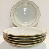 6 assiettes creuses blanche & doré winterling marktleuthen bavaria