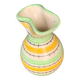 Green and yellow glazed ceramic vase, vintage pattern and design 1950/60