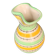 Green and yellow glazed ceramic vase, vintage pattern and design 1950/60