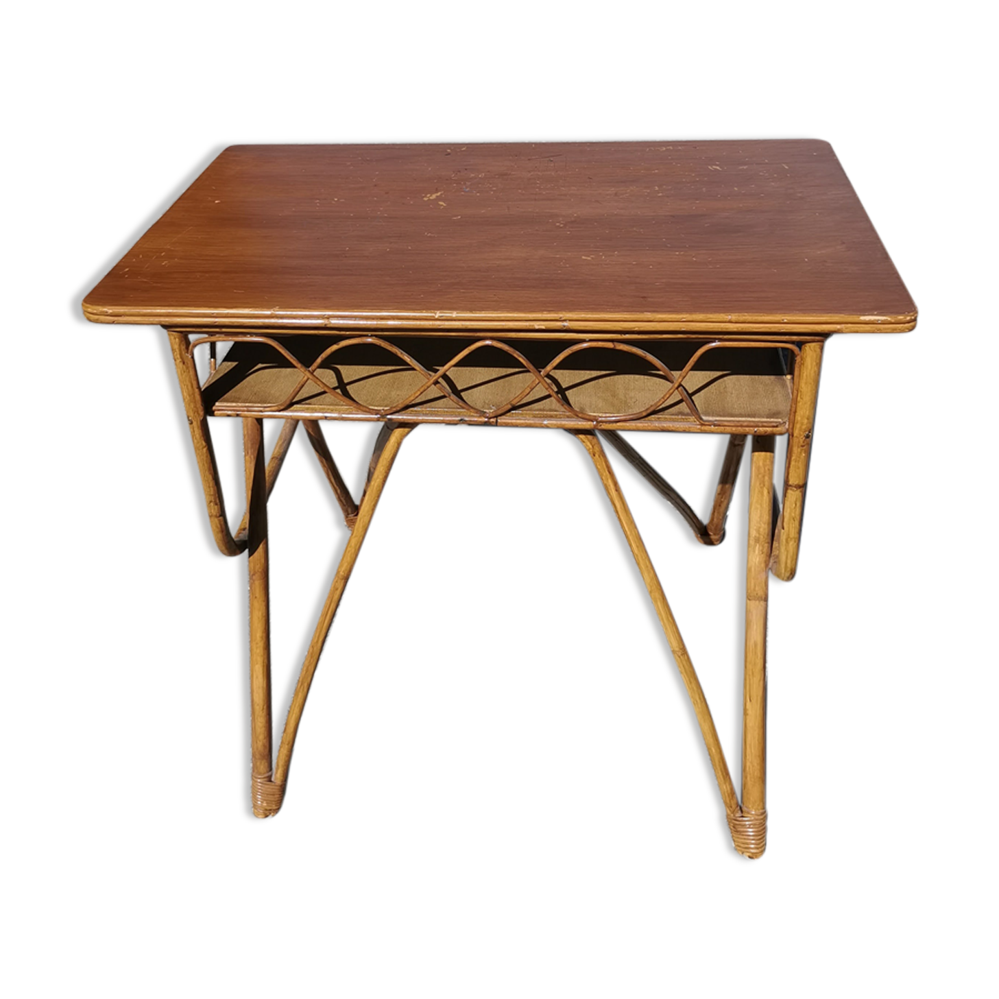 Rattan and vintage bamboo desk