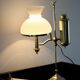 English Quinquet lamp in brass and opaline.