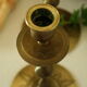 Pair of vintage engraved brass candle holders