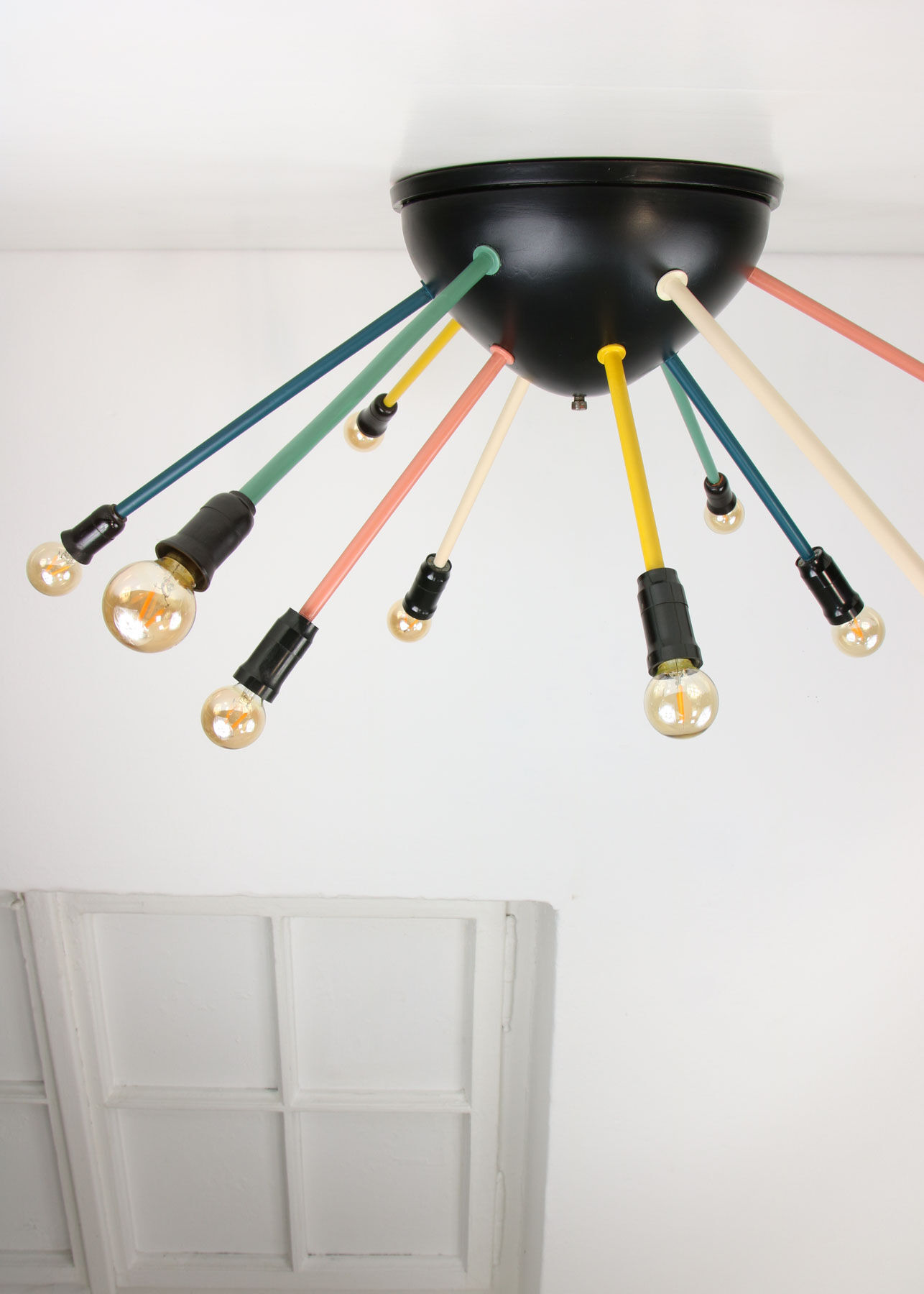 Mid-century Colourful Sputnik Chandelier, 50s