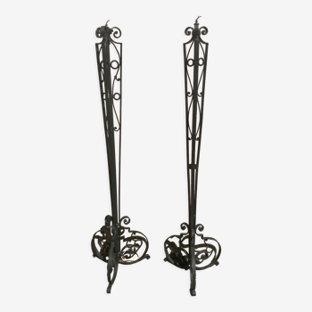 Pair of wrought iron lamp legs