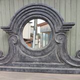 Wooden bull's-eye mirror