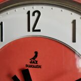 Vintage formica clock asymmetrical silent wall clock "Jaz orange"