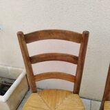 4 vintage straw chairs