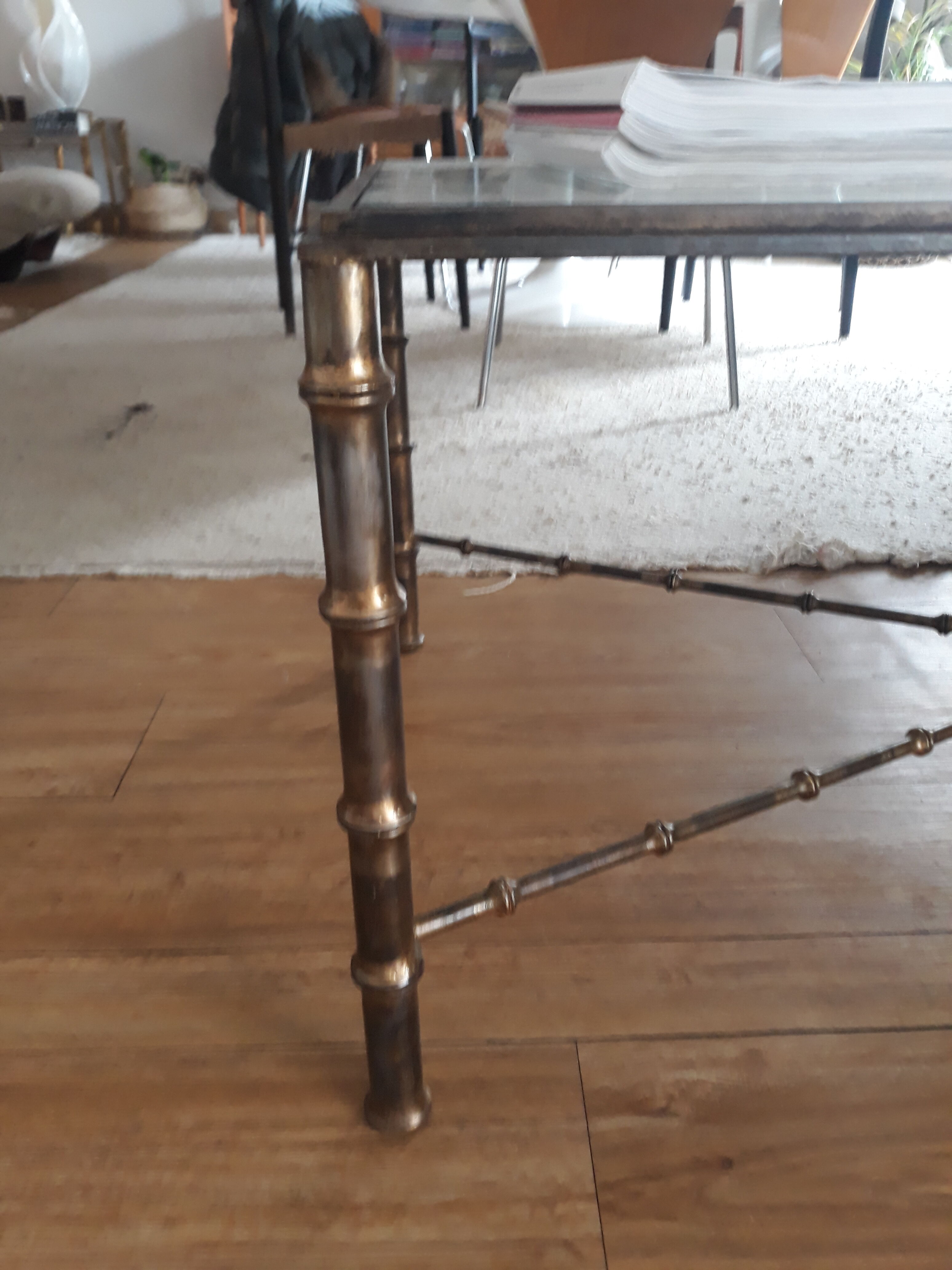 Coffee table "bamboo" in aged bronze