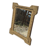 Ancien miroir en bois et stuc doré de style Napoléon III