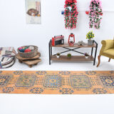 Long hallway turkish runner rug 341x81cm