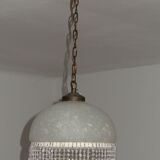 Vintage suspension in half shell speckled with pearls