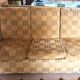 1940s club style 3-seater sofa in checked velvet fabric