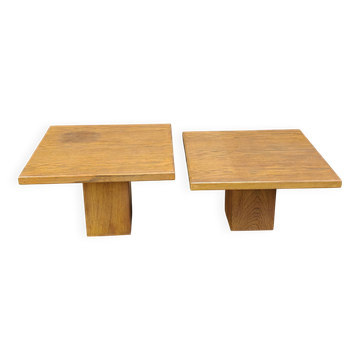 Pair of vintage wooden coffee tables from the 1960s.