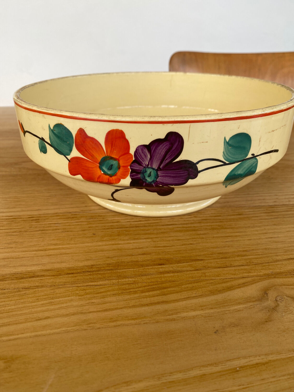 Salad bowl earthenware Sarreguemines model Ginette