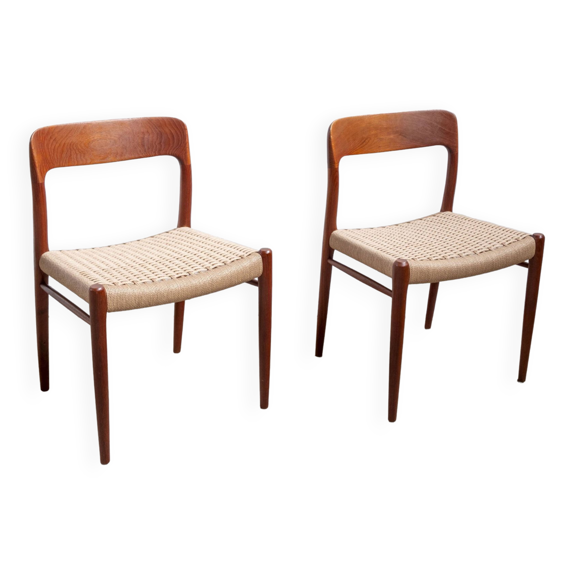 2x Niels O. Møller dining chair in teak Model 75, 1960s Denmark