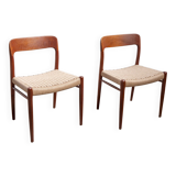 2x Niels O. Møller dining chair in teak Model 75, 1960s Denmark