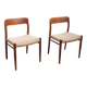 2x Niels O. Møller dining chair in teak Model 75, 1960s Denmark