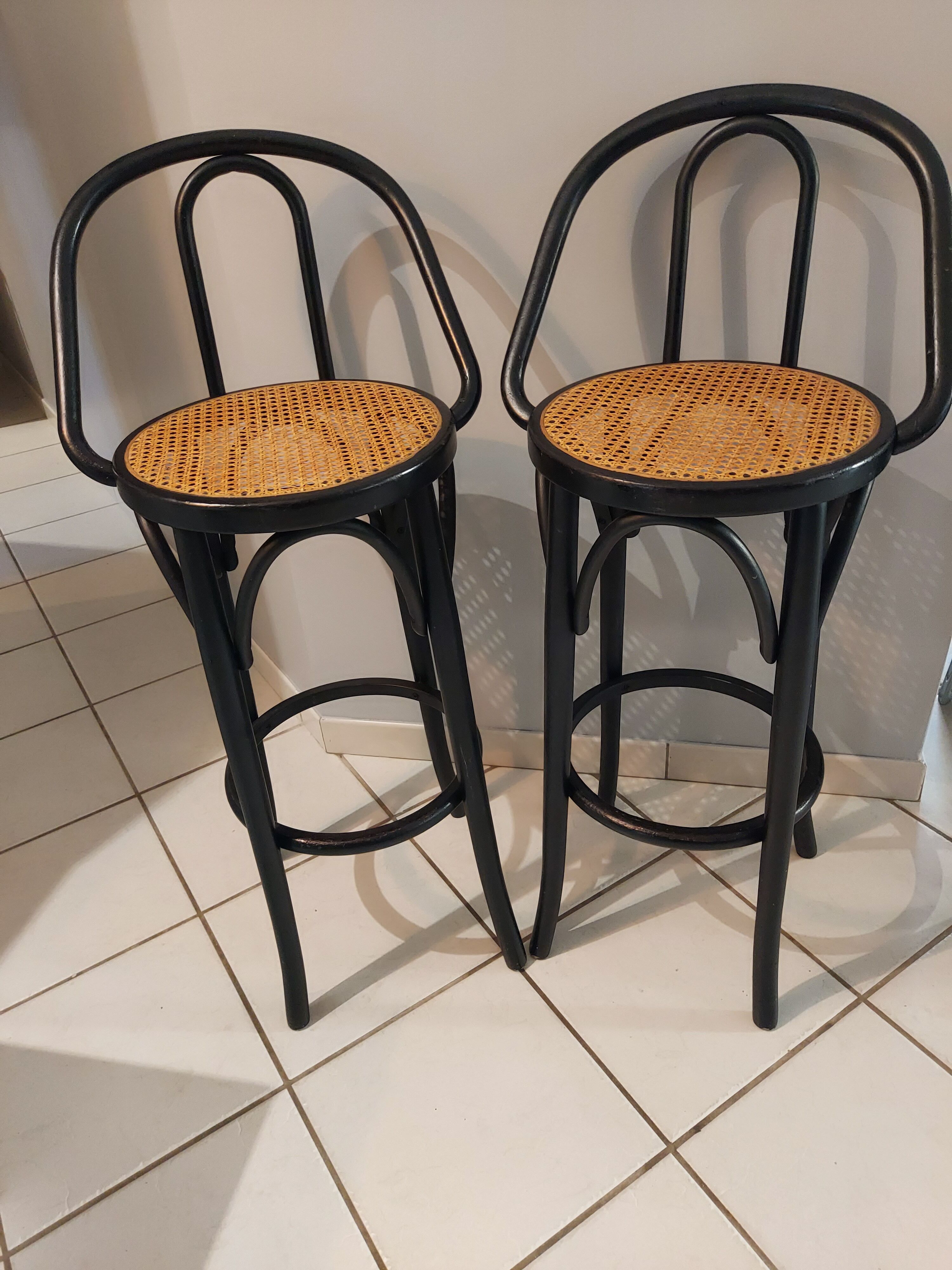 Pair of bar stools in vintage canning 1970