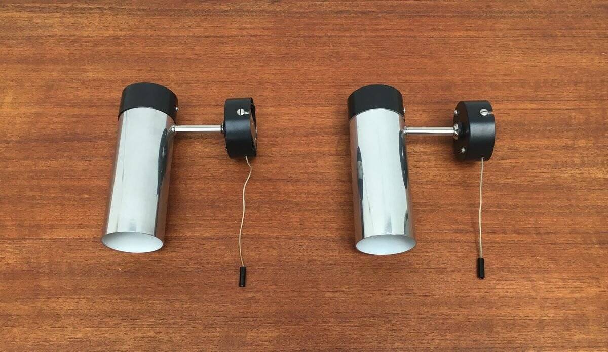 Mid-century minimalist wall lamps by H. Busquet for Hala Zeist, 1960s, set of 2.