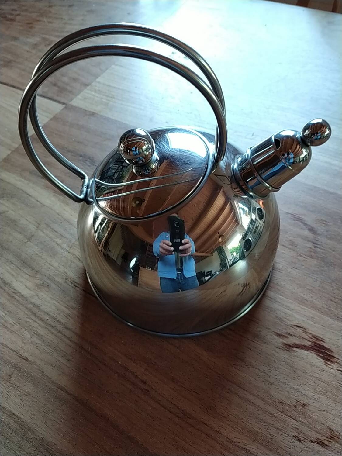 Demeyere 2.5 L whistling kettle.