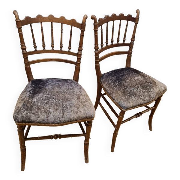 Lot de chaises rétro en bois