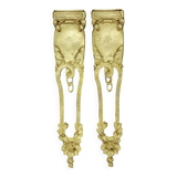 Large pair of falling Louis XVI style ornaments - bronze