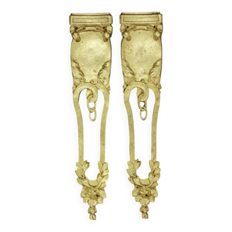Large pair of falling Louis XVI style ornaments - bronze
