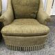 Paire de fauteuils seventies en tweed vert