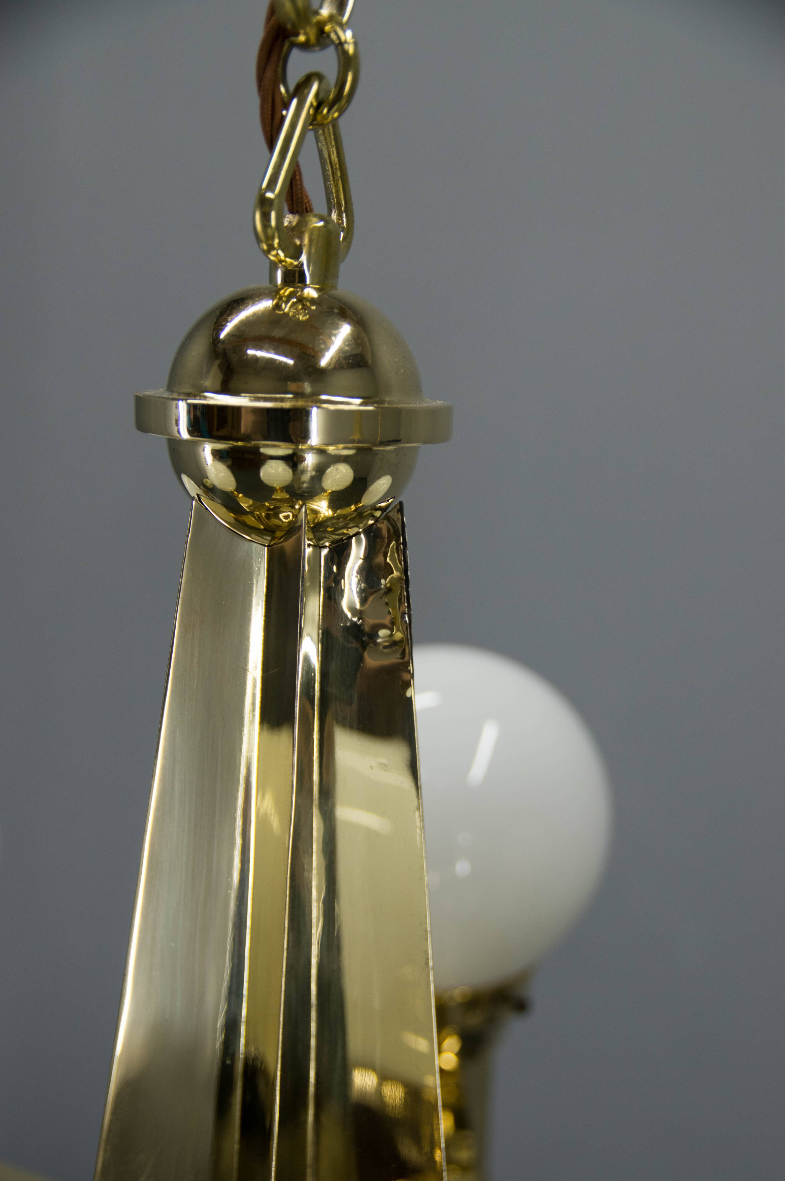 Rare Art Nouveau Chandelier by Emil Kralik for Vulkania, 1920s