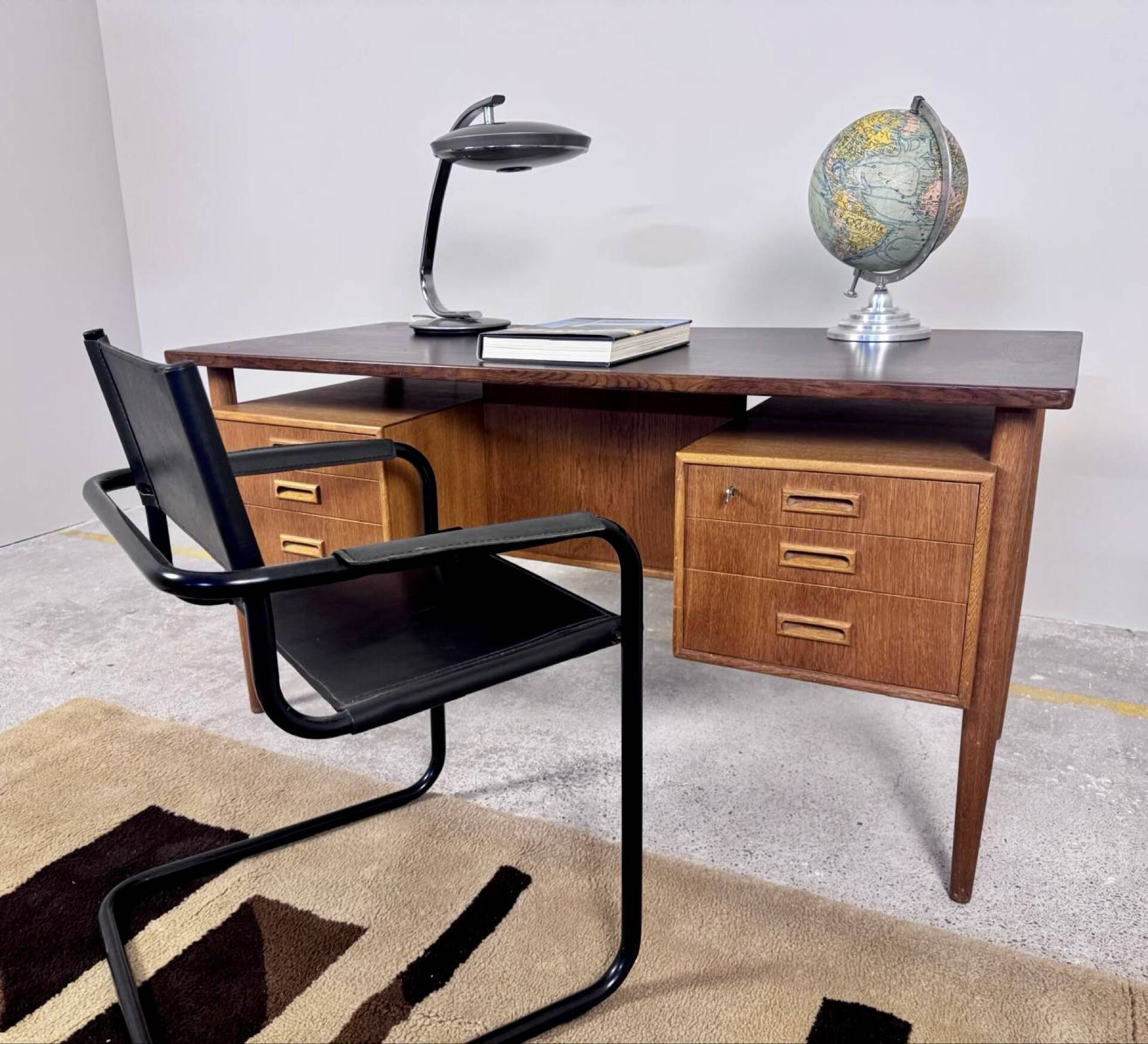 Bureau scandinave de direction double face plateau flottant longueur 1