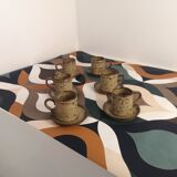 Set de 6 tasses expresso en grés rocaille modele japon