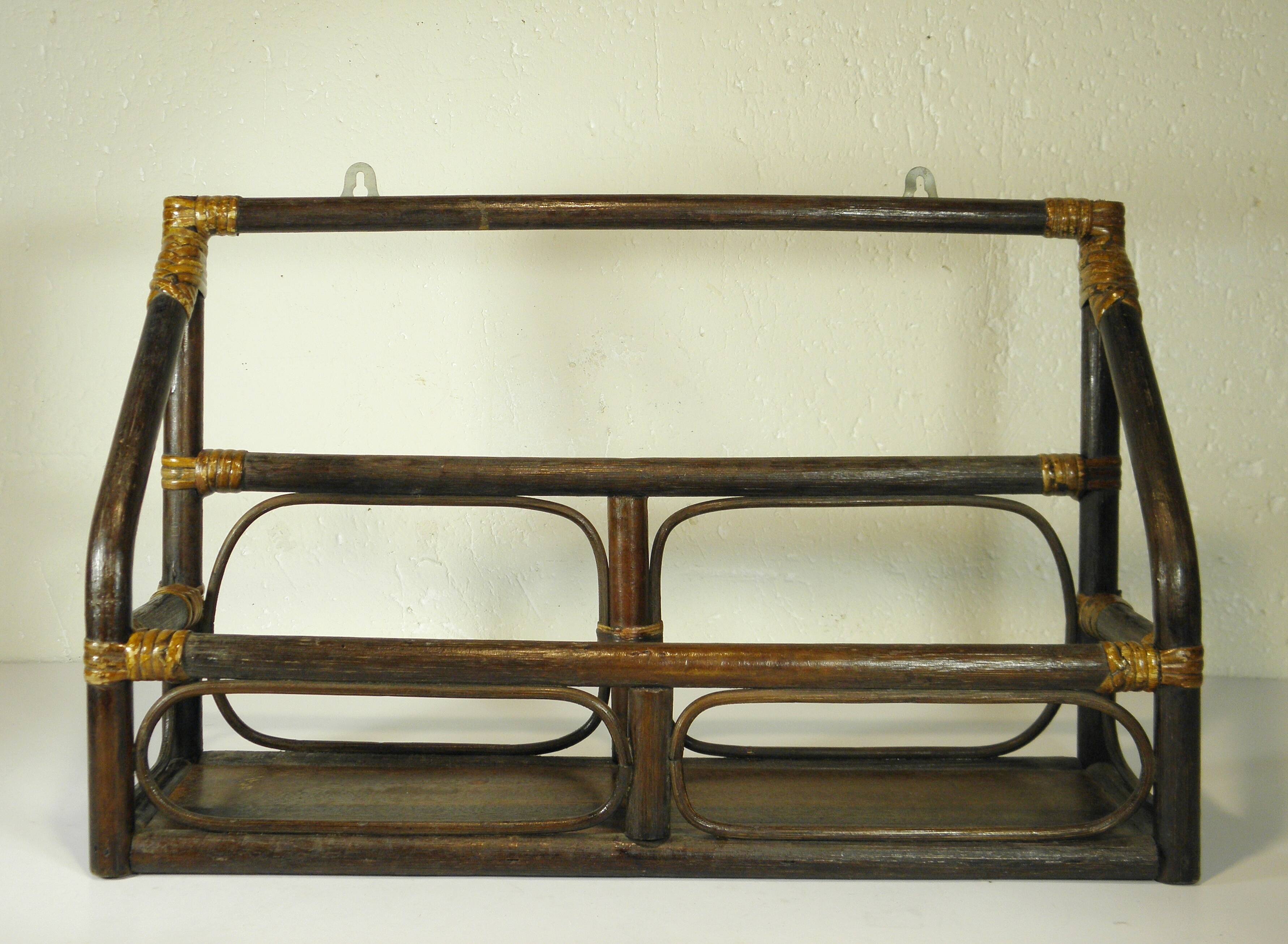 Rattan wall shelf