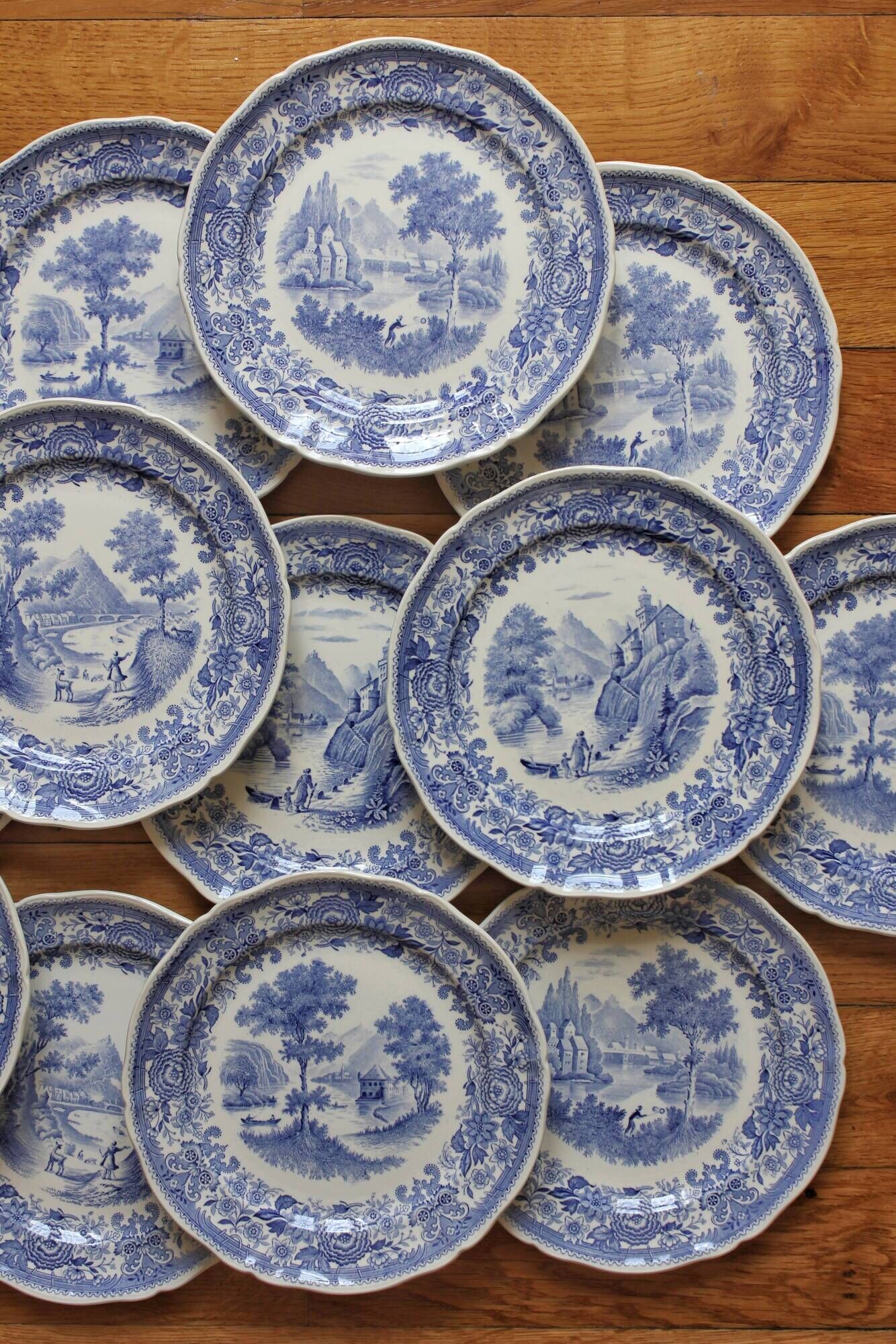 12 dessert plates in earthenware "Burgenland" Villeroy and vintage Boch