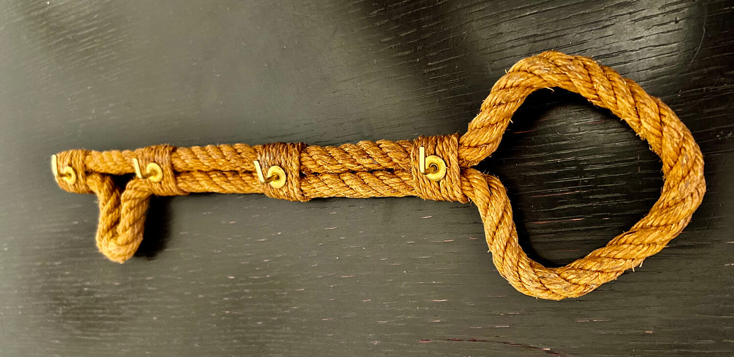 Vintage rope coat hook by designers Audoux Minet