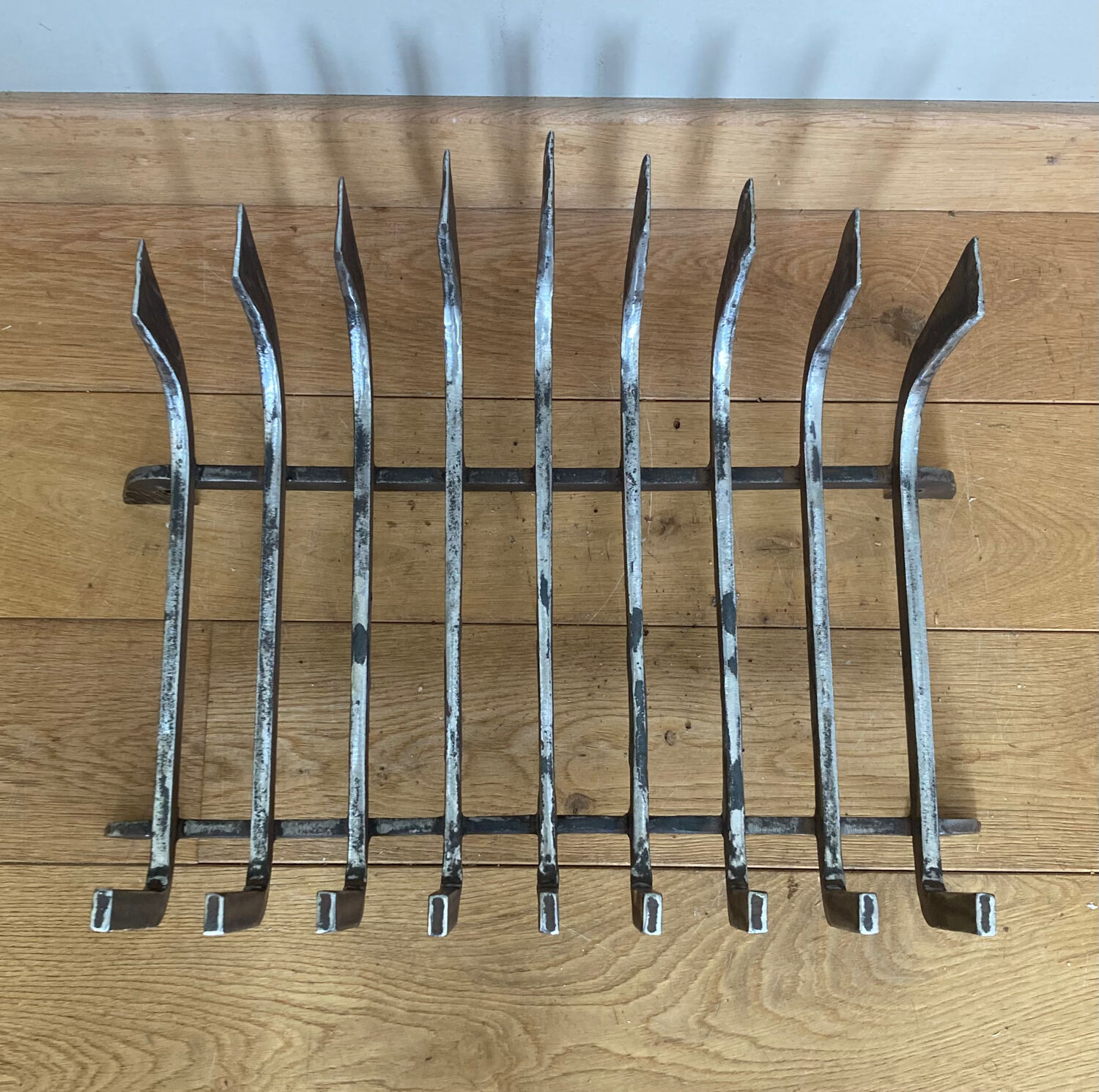 Large 19th century wrought iron log rack