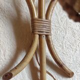 Louis Sognot vintage rattan wall lamp