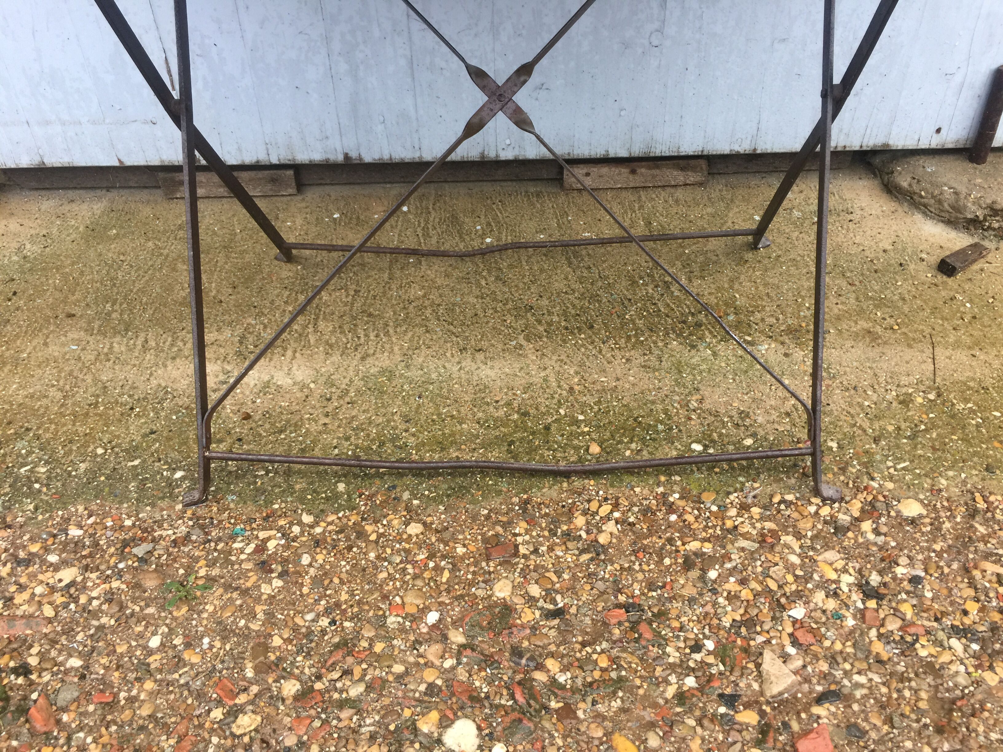 Folding iron garden table