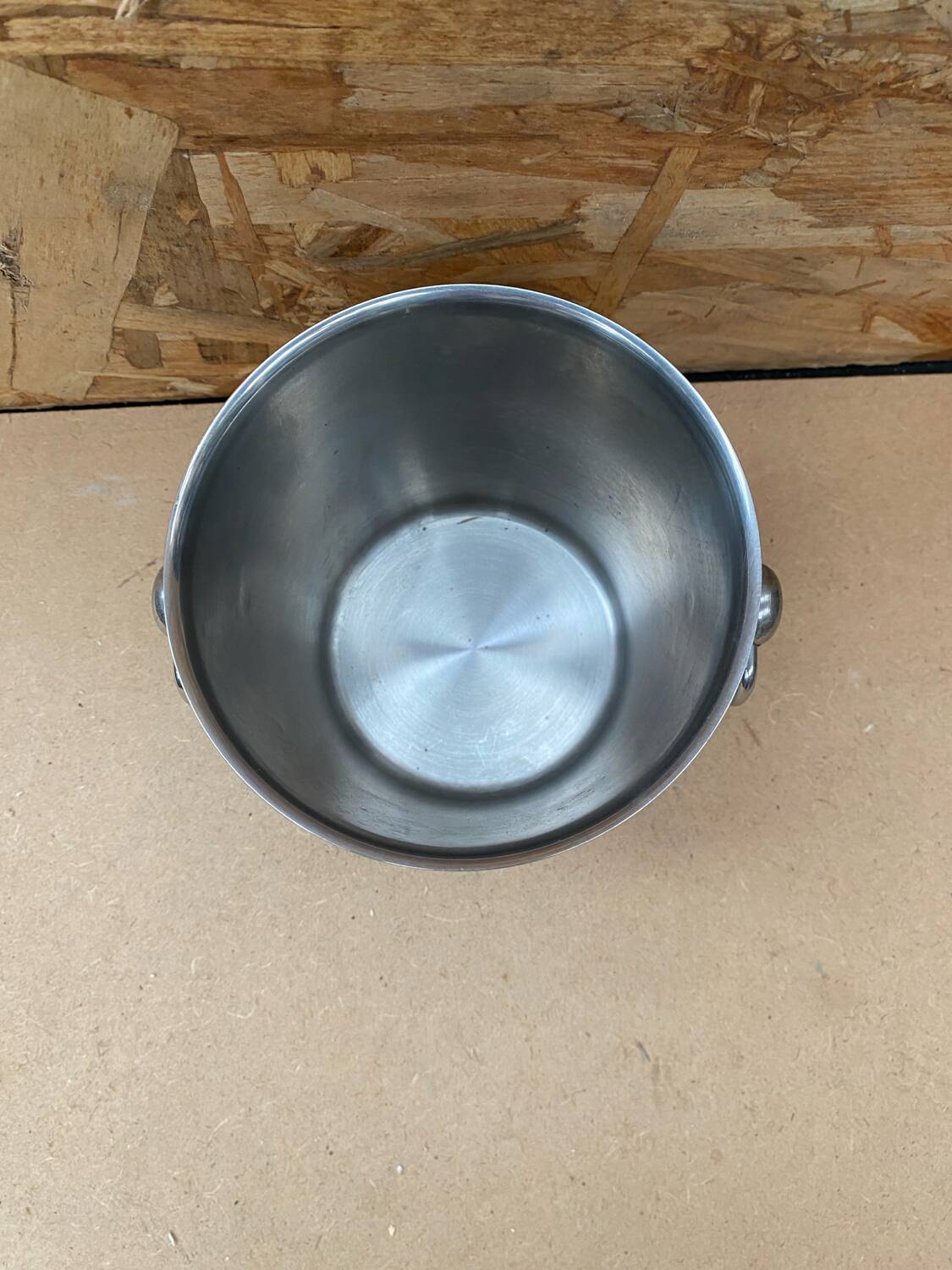 Old champagne bucket cooler couzon stainless steel france