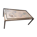 Coffee table 1970 chrome ceramic