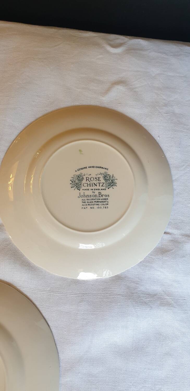 3 English plates by Johnson Bros