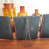 Barber triptych with towers brass mirror 58x24cm