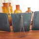 Barber triptych with towers brass mirror 58x24cm