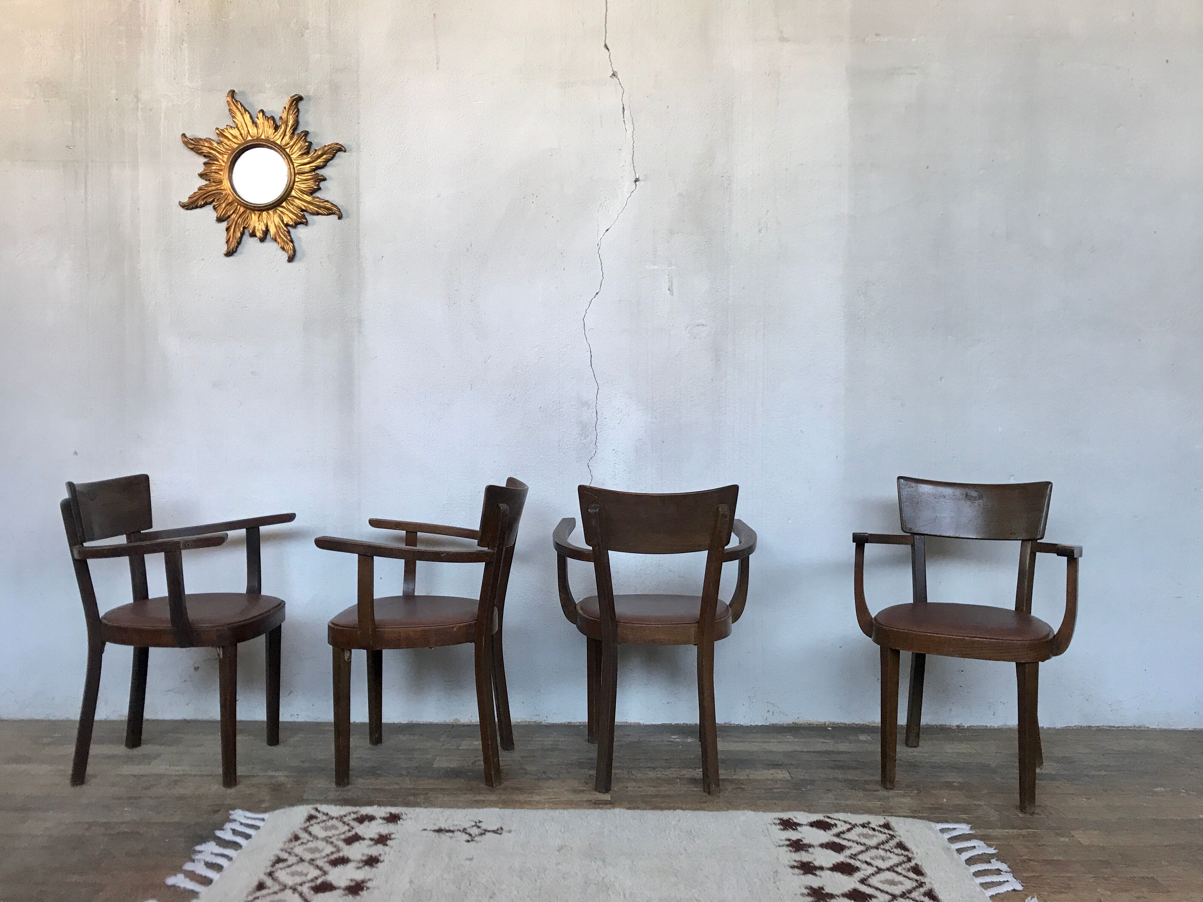 Series of 4 Baumann chairs 1950