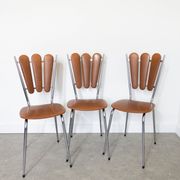Set of 3 tublac petal skai kitchen chairs