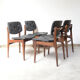 Série de 4 chaises scandinaves en skaï
