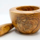 Mortier provençal et son pilon artisanaux en bois d'olivier
