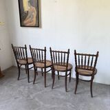 Série 4 chaises bistrot cannage Fischel n019