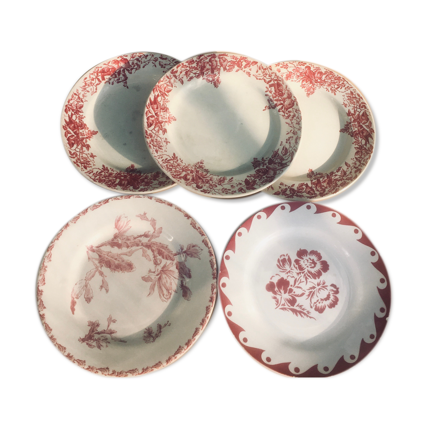Lot 5 plates terre de fer